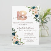 花水玉模様18誕生日 招待状 (スタンド正面)