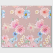 花水色イラストレーションビッグセットウォーターコロ ラッピングペーパー (フラット)