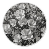 花油絵画グレースケール セラミックノブ (正面)