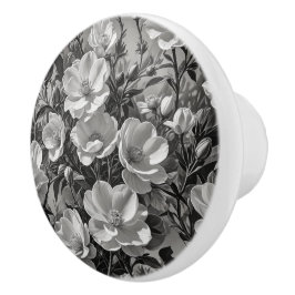 花油絵画グレースケール セラミックノブ