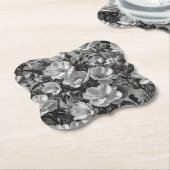 花油絵画グレースケール ペーパーコースター (アングル)