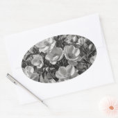 花油絵画グレースケール 楕円形シール (封筒)