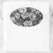 花油絵画グレースケール 楕円形シール (バッグ)