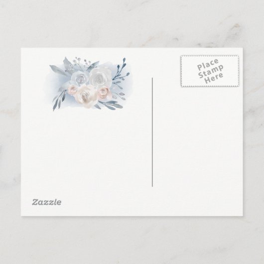 花淡い色の花 |日付の保存 案内ポストカード (裏面)