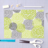 花淡黄緑の緑の灰色のダリアのミイラ 薄葉紙 (クラフト)