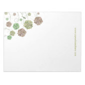 花渦巻形のガーリーモダンデザイナー用名刺 ノートパッド (正面)