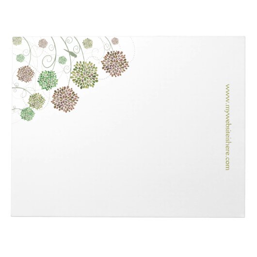 花渦巻形のガーリーモダンデザイナー用名刺 ノートパッド (正面)