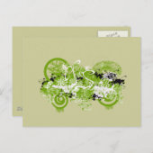 花渦巻形のデザイン ポストカード (正面/裏面)