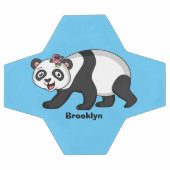 花漫画と可愛いハッピーパンダ熊 サッカーボール (フラット)