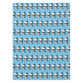 花漫画と可愛いハッピーパンダ熊 テーブルクロス (正面)