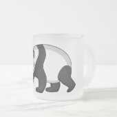 花漫画と可愛いハッピーパンダ熊 フロストグラスマグカップ (正面右)