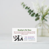 花漫画と可愛いハッピーパンダ熊 名刺 (スタンド正面)