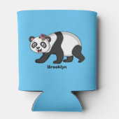 花漫画と可愛いハッピーパンダ熊 缶クーラー (裏面)