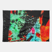 花澄ん抽象芸術キッチンタオル、落ち着いた秋 キッチンタオル (横)