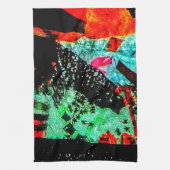 花澄ん抽象芸術キッチンタオル、落ち着いた秋 キッチンタオル (縦)