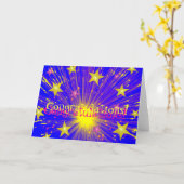 花火おめでとうございます！ カード (黄色い花)