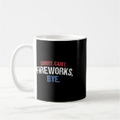 花火おもしろいシャツごめんねCant Fireworks Bye 4th コーヒーマグカップ (左)