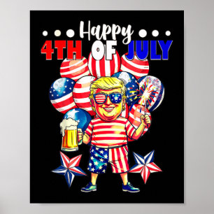 花火おもしろいトランプ愛国心アメリカ幸せ4日 ポスター