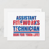 花火おもしろい技師補7月4日 シーズンポストカード (正面/裏面)