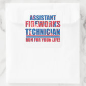 花火おもしろい技師補7月4日 スクエアシール (バッグ)