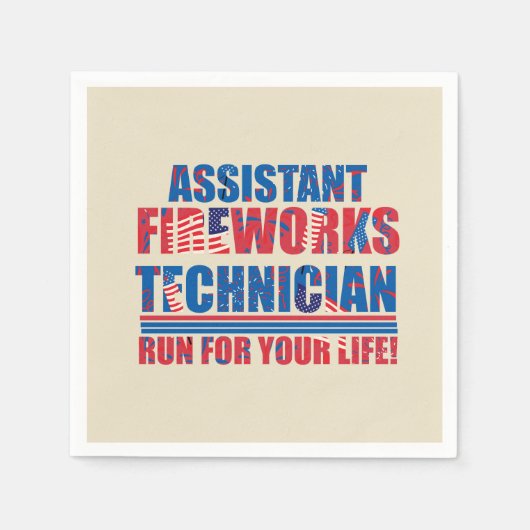 花火おもしろい技師補7月4日 スタンダードカクテルナプキン (正面)