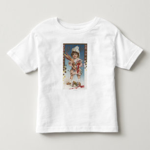 花火およびロケットを握っている子供 トドラーTシャツ