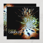 花火お祝い抽象芸術 招待状 (正面/裏面)