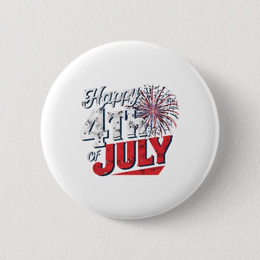 花火がアメリカ独立記念日を祝う 缶バッジ (正面)