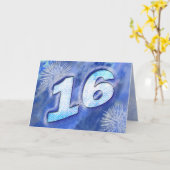 花火が付いている第16バースデー・カード カード (黄色い花)