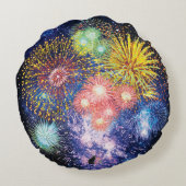 花火が打ち上がる枕 ラウンドクッション (裏面)