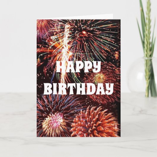 花火が打ち上げハッピーバースデー カード (正面)