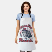 花火が苦手な猫のTシャツ (2)_1 エプロン (着用した状態)