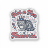 花火が苦手な猫のTシャツ (2)_1 シール (正面)