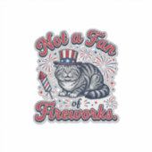 花火が苦手な猫のTシャツ (2)_1 シール (正面)