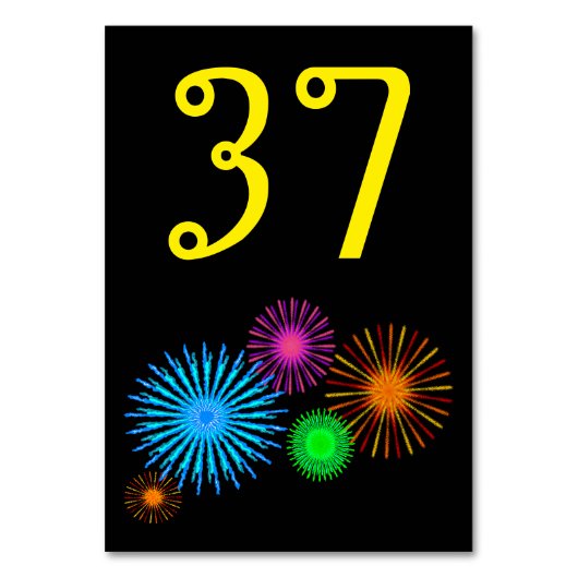 花火そっくりのパターンテーブルカードの破烈 テーブルナンバー (正面)