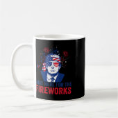 花火だけ楽しみに来たトランプ 4th Of July コーヒーマグカップ (左)