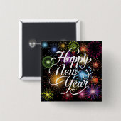 花火で新年を迎える背景–23756 缶バッジ (正面&裏面)