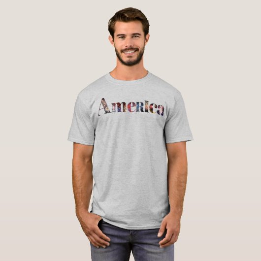 花火で燃えるアメリカ Tシャツ (正面フル)