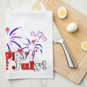 花火で祝うアメリカ独立記念日 キッチンタオル (四つ折り)