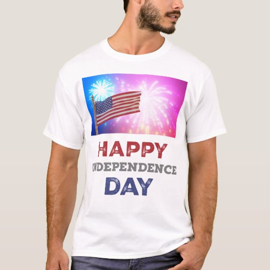 花火で祝おう!独立記念日 Tシャツ (正面)