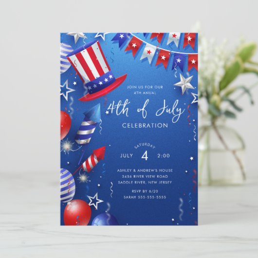 花火とおもしろい7月4日 招待状 (スタンド正面)