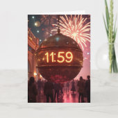 花火とカウントダウンする新年カウントダウンクロック カード (正面)