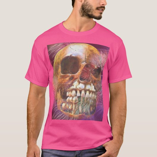 花火とドクロ Tシャツ (正面)