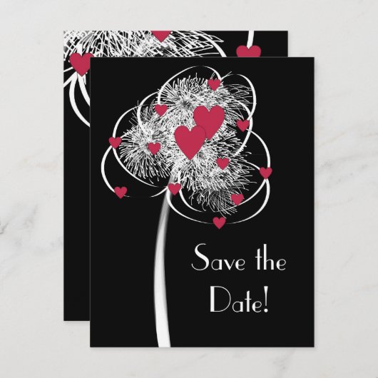 花火とハートの木のSave the Dateのお知らせ セーブザデート (正面/裏面)