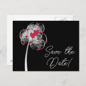 花火とハートのSave the Date ポストカード (正面/裏面)