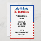 花火とビールで楽しむ7月4日パーティーの面白い招待状 招待状 (裏面)