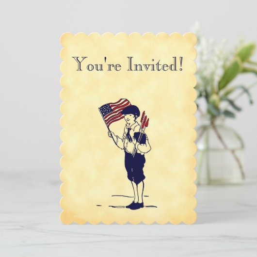 花火とフラグフェイクパーチメントカスタム招待状 招待状 (スタンド正面)