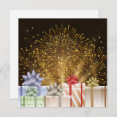 花火とライトギフトボックス年賀状 (正面/裏面)