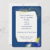 花火と国旗のホットドッグとビール 招待状 (裏面)