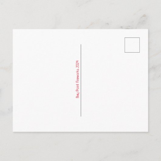 花火と旗！ ポストカード (裏面)